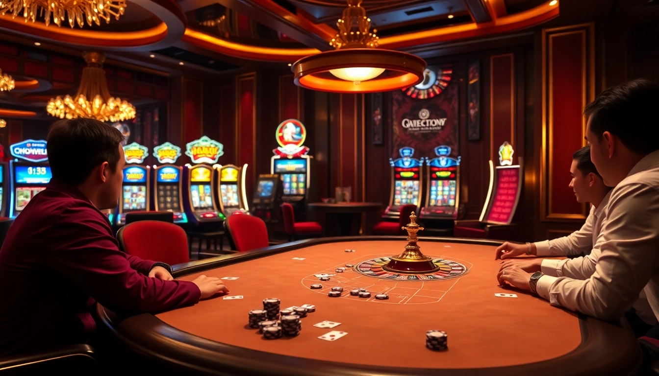 P3 casino scene showcasing high-stakes poker game with chips and cards.