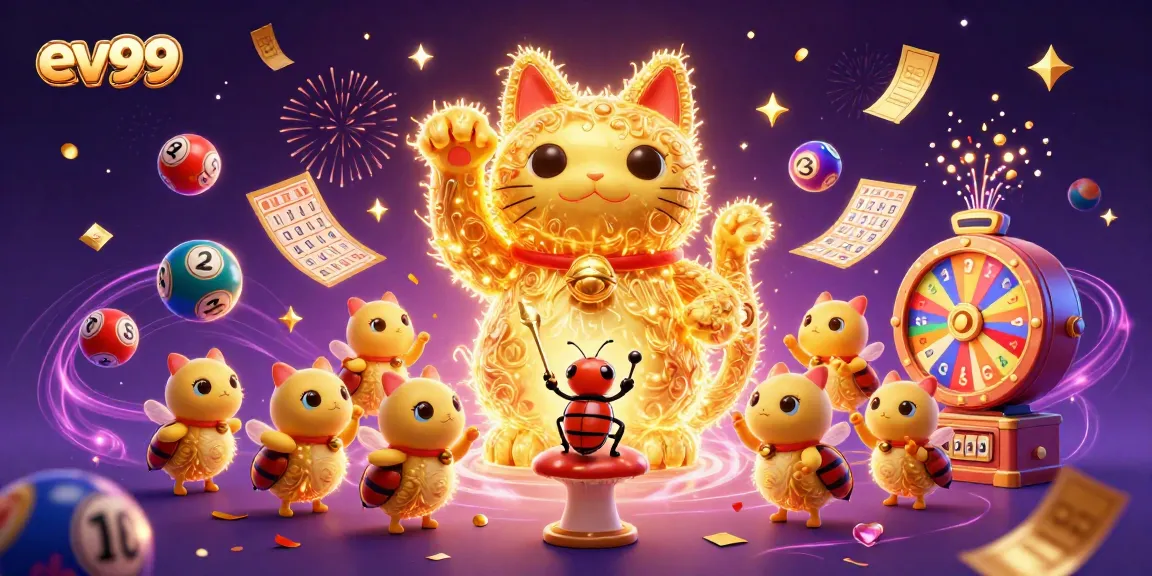 Engage with the vibrant world of ev99 as a lucky cat brings luck with energetic casino elements.