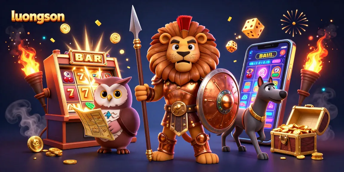 Experience thrilling gaming action with luongson in this vibrant slot machine scene.