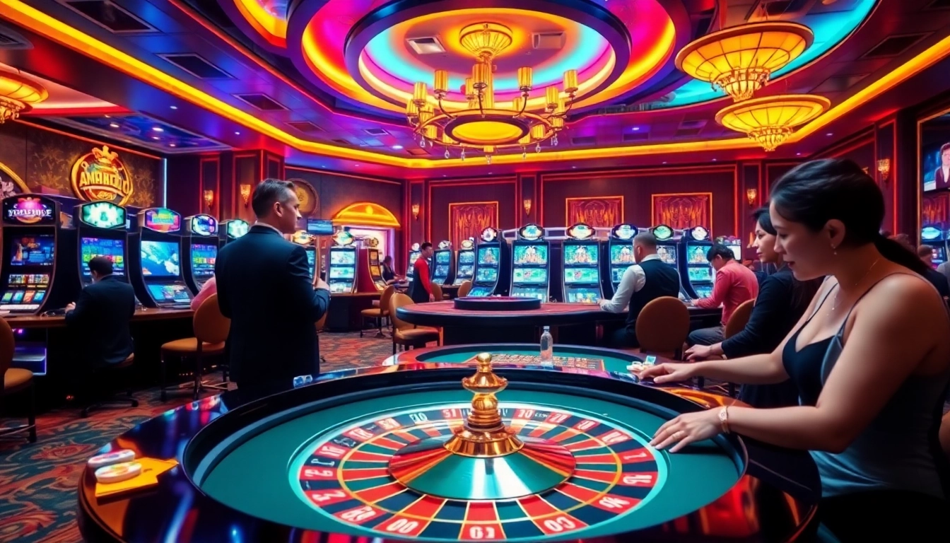 Experience the thrill of online gaming at https://win678.art/ with dynamic casino visuals featuring roulette and poker.