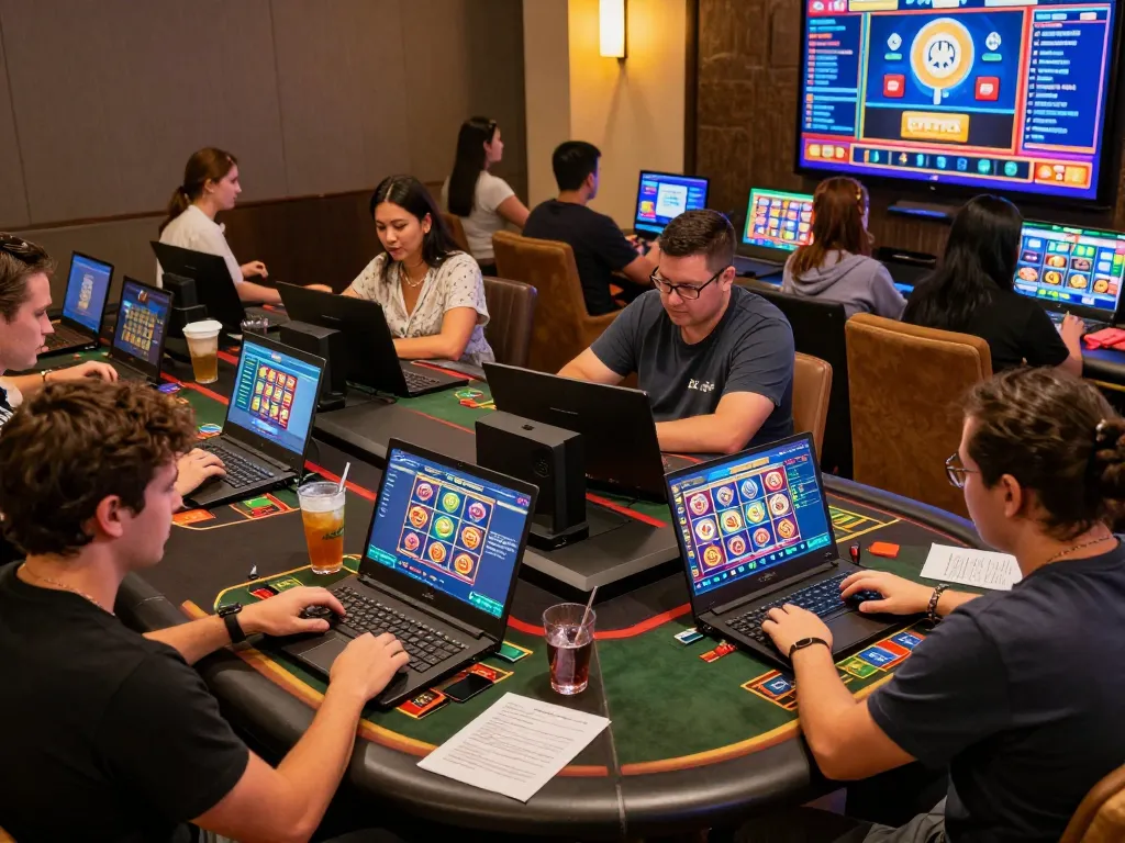 Players enjoying dynamic online casino games at LC88 while tracking their strategies