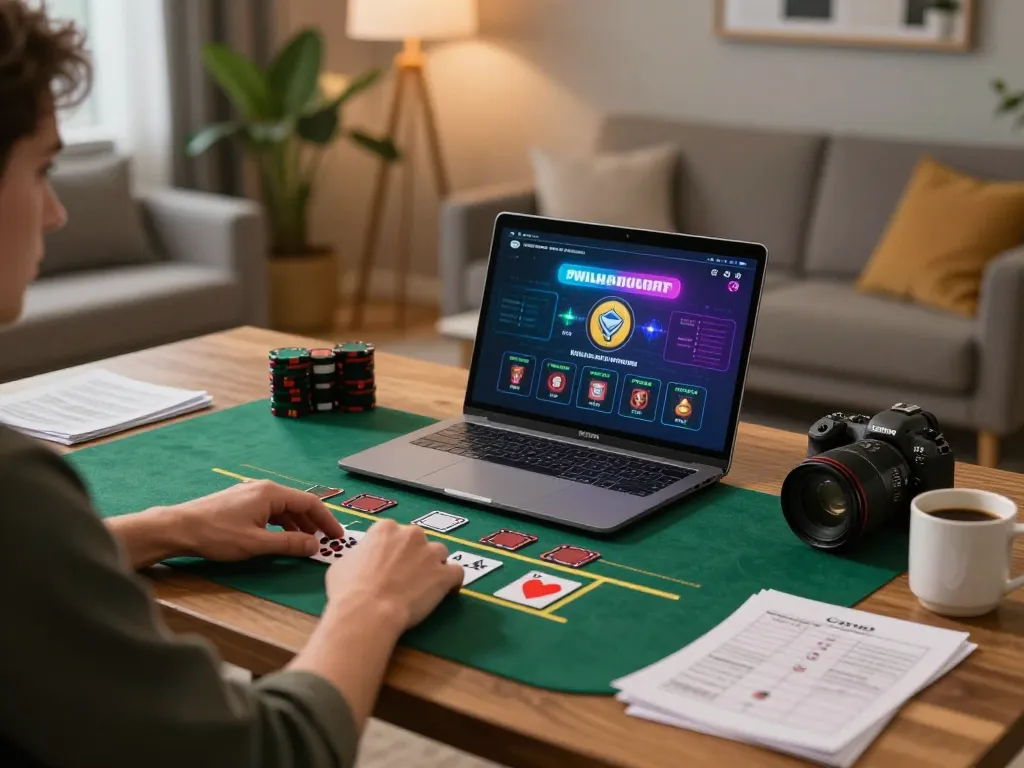 Player engaging in live dealer blackjack on 789CLUB from a stylish home office setup