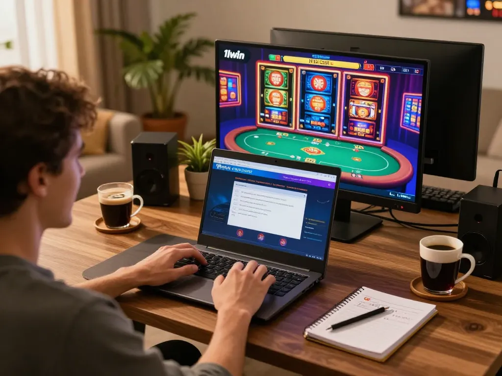 Experience the thrill of 11win com while playing slots online from a cozy home gaming setup
