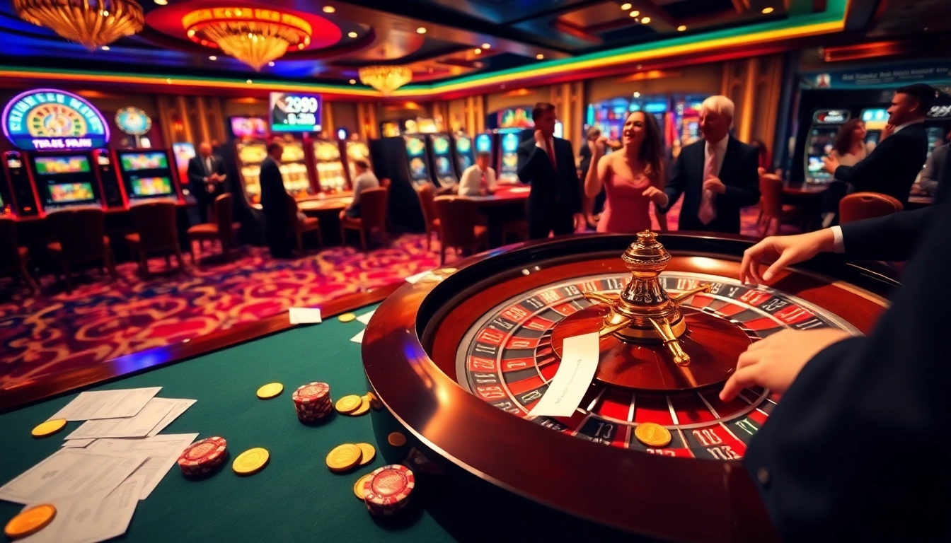 Engaging gamblers at https://rr99.uk.com/ enjoying excitement at a vibrant casino table with roulette and chips.