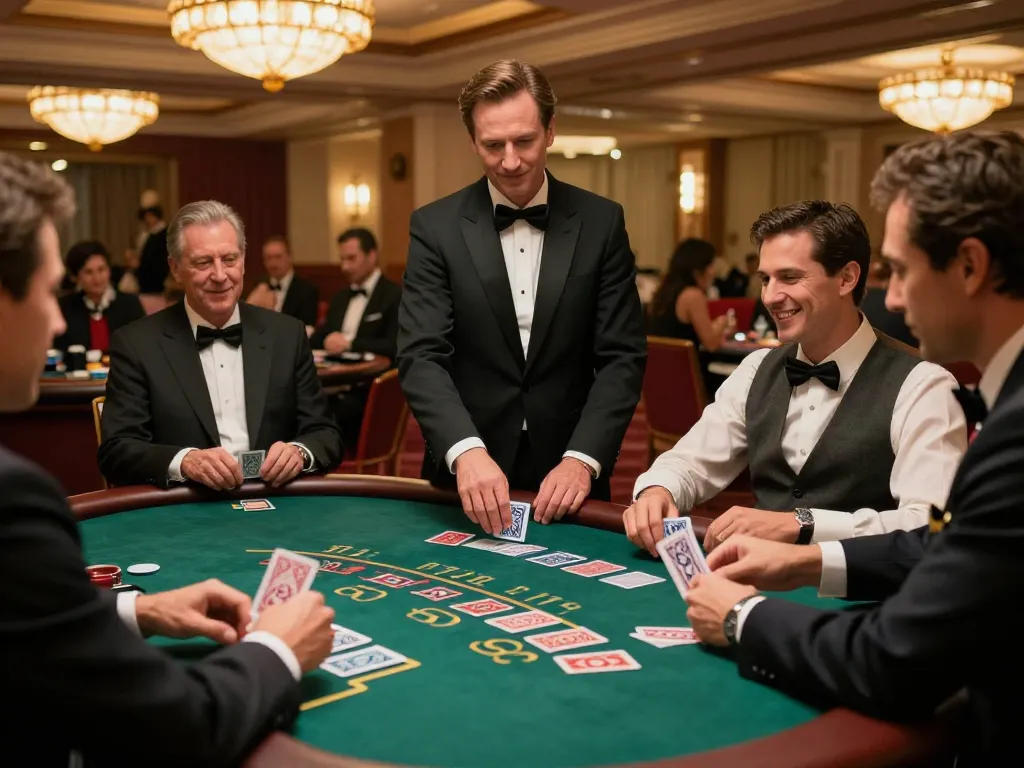 Players enjoying high-stakes blackjack at LV88 in a luxurious casino setting