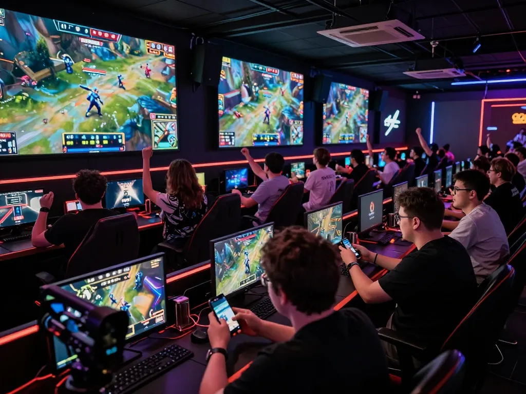 LU88VIP esports fans placing bets during a thrilling game, showcasing the excitement of live betting in action