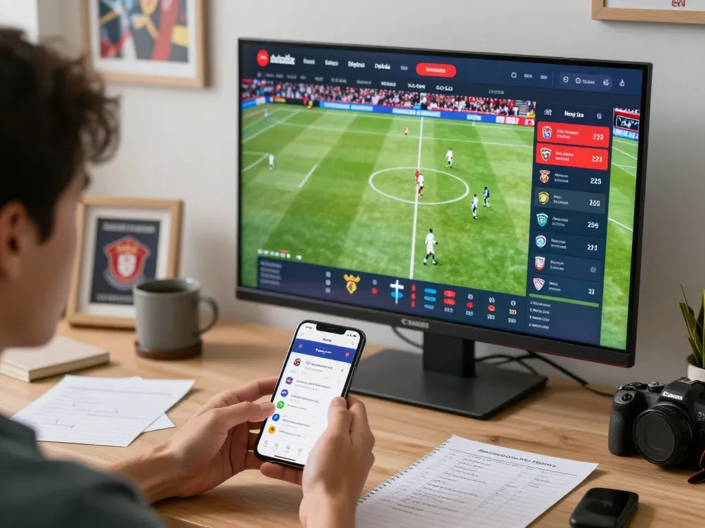 Bet on kèo bóng đá through a mobile app while enjoying a live football match