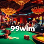 Engaging online gambling scene featuring 99wim's casino games, vibrant tables, and enthusiastic players.