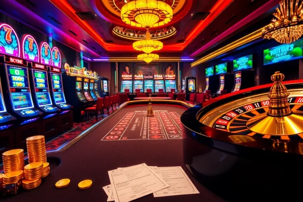 K9K9.ru.com showcases an exciting casino scene featuring vibrant slot machines and attentive players at a poker table.
