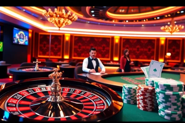 Experience the thrill of nk88 win in this vibrant casino scene, featuring online gambling elements.