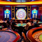 Players enjoying the thrill of gambling at Nhà cái OK9 casino tables with vibrant excitement.