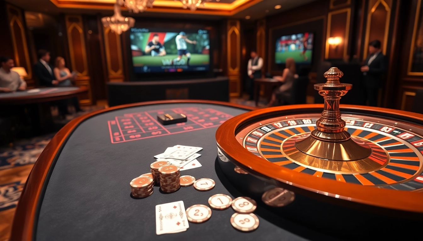 Experience thrilling gambling vibes at Vaoluoi TV with vibrant poker tables and high-tech betting.