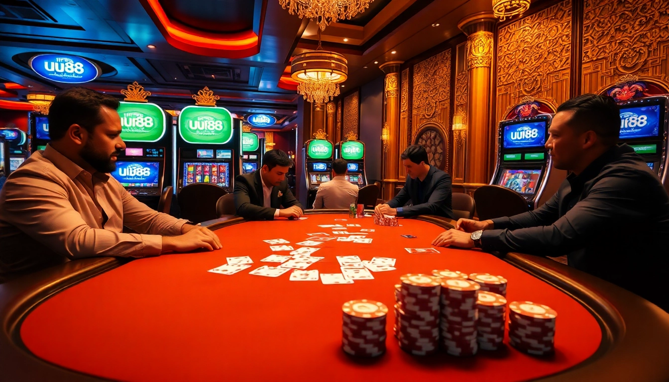 Experience the thrill of high-stakes poker games at https://uu88.blog/ with colorful chips and intense players.