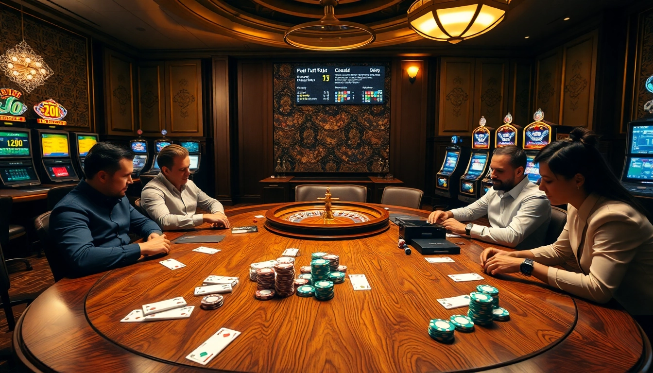 Exciting kazino visuals highlighting nhận định bóng đá kèo nhà cái 5 with poker and roulette tables.