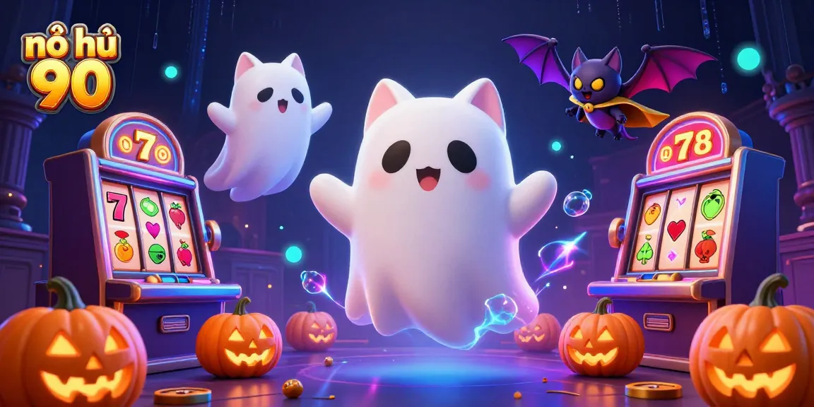Play nổ hũ 90 by encountering a ghost cat and jackpots in an exciting casino environment.